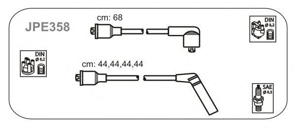 Комплект проводов зажигания JPE358