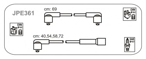Комплект проводов зажигания JPE361