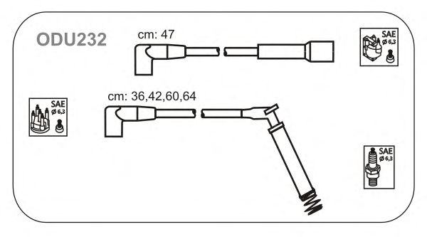 Комплект проводов зажигания ODU232
