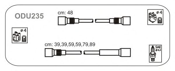 Комплект проводов зажигания ODU235