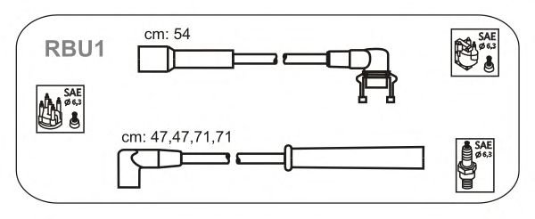 Комплект проводов зажигания RBU1