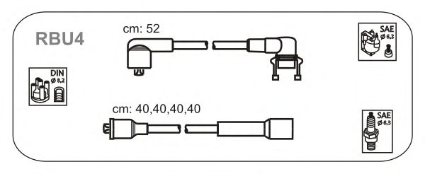 Комплект проводов зажигания RBU4