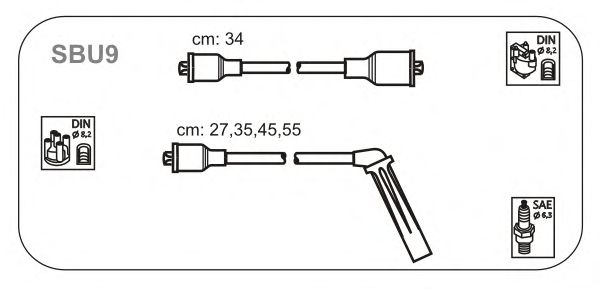 Комплект проводов зажигания SBU9