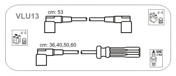 Комплект проводов зажигания VLU13