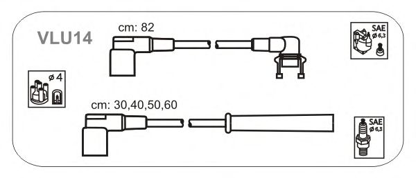 Комплект проводов зажигания VLU14