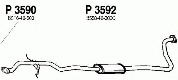 Средний глушитель выхлопных газов P3592