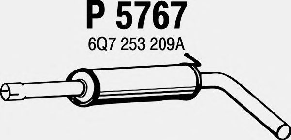 Средний глушитель выхлопных газов P5767