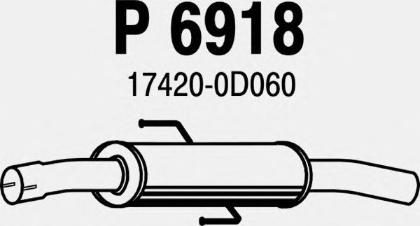 Средний глушитель выхлопных газов P6918