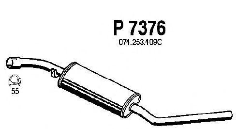 Средний глушитель выхлопных газов P7376