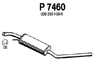 Средний глушитель выхлопных газов P7460