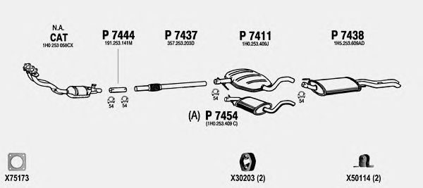 Exhaust System VW134