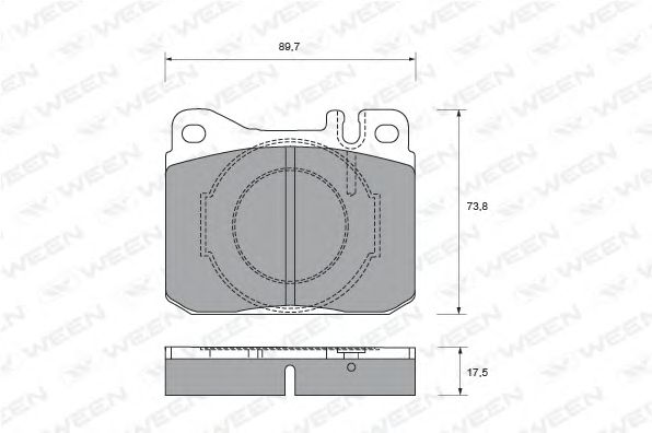 Комплект тормозных колодок, дисковый тормоз 151-2074