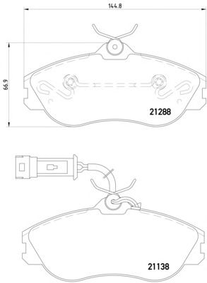 Комплект тормозных колодок, дисковый тормоз 2113802