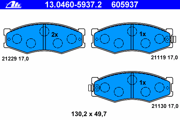 Комплект тормозных колодок, дисковый тормоз 13.0460-5937.2