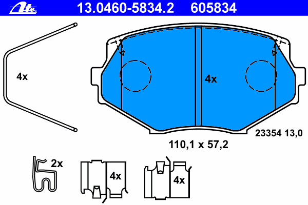 Kit de plaquettes de frein, frein à disque 13.0460-5834.2