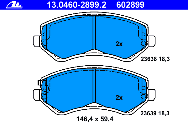 Комплект тормозных колодок, дисковый тормоз 13.0460-2899.2