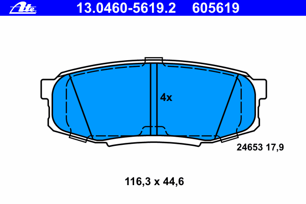 Kit de plaquettes de frein, frein à disque 13.0460-5619.2