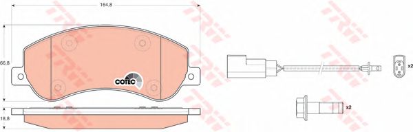 Комплект тормозных колодок, дисковый тормоз GDB1724
