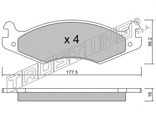 Комплект тормозных колодок, дисковый тормоз 135.0