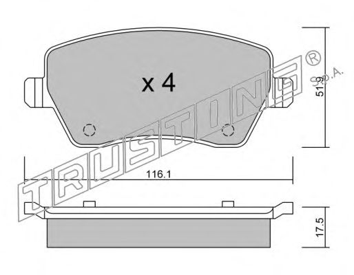 Комплект тормозных колодок, дисковый тормоз 501.0