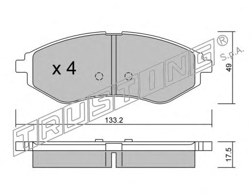 Комплект тормозных колодок, дисковый тормоз 524.0