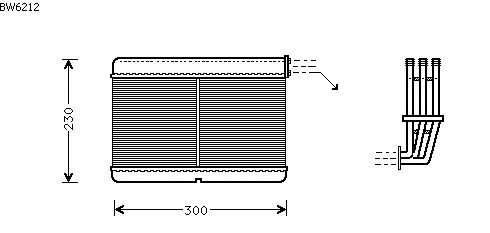 Permutador de calor, aquecimento do habitáculo BW6212