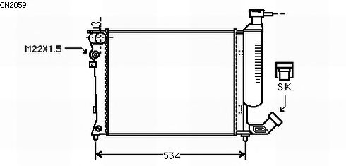 Radiador, refrigeración del motor CN2059