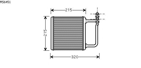 Permutador de calor, aquecimento do habitáculo MS6451