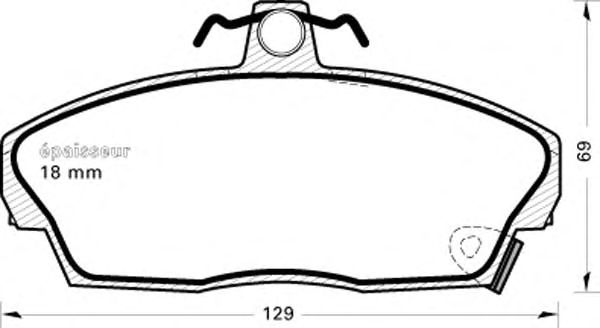 Комплект тормозных колодок, дисковый тормоз 303