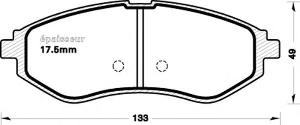 Комплект тормозных колодок, дисковый тормоз 725