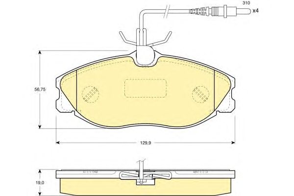 Комплект тормозных колодок, дисковый тормоз 6111941