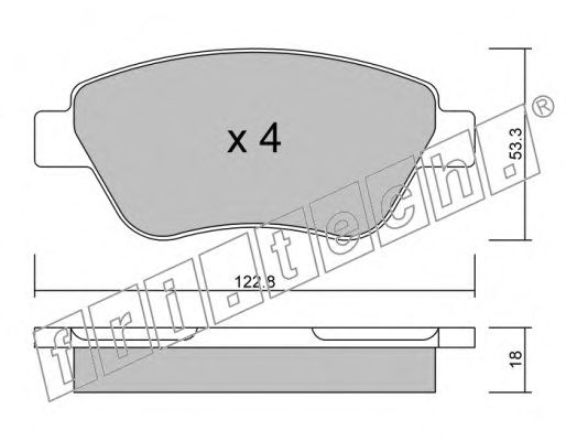 Комплект тормозных колодок, дисковый тормоз 330.1