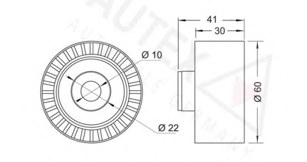 Deflection/Guide Pulley, timing belt 654089