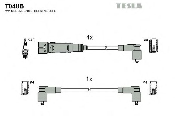 Комплект проводов зажигания T048B