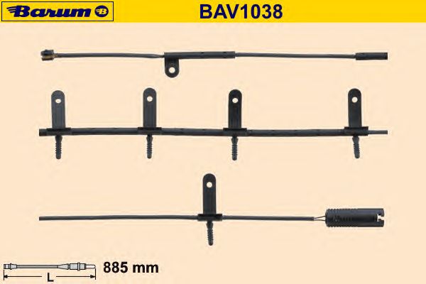 Warning Contact, brake pad wear BAV1038