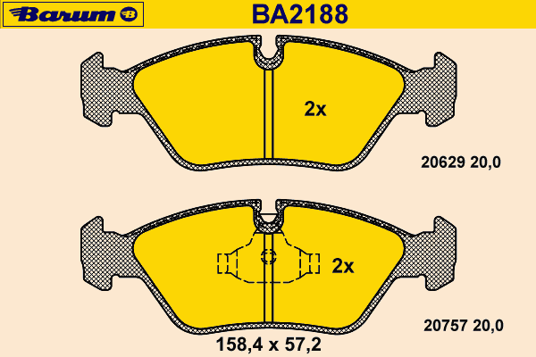 Bremsebelegg sett, skivebremse BA2188