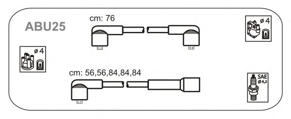 Комплект проводов зажигания ABU25