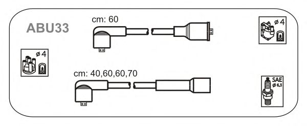 Комплект проводов зажигания ABU33
