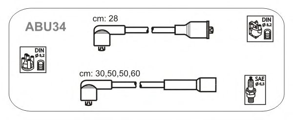 Комплект проводов зажигания ABU34