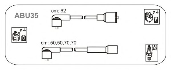 Комплект проводов зажигания ABU35
