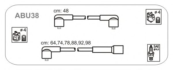 Комплект проводов зажигания ABU38