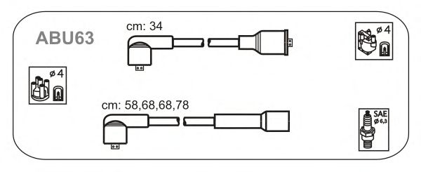 Комплект проводов зажигания ABU63