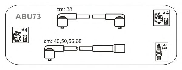 Комплект проводов зажигания ABU73
