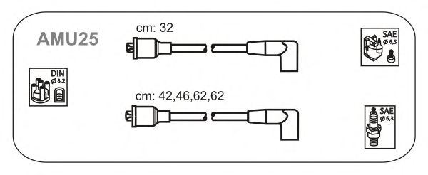 Комплект проводов зажигания AMU25