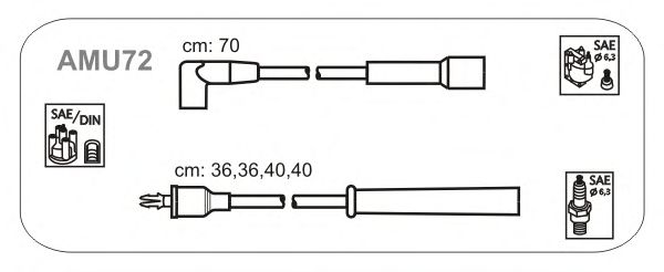 Комплект проводов зажигания AMU72