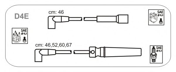 Комплект проводов зажигания D4E
