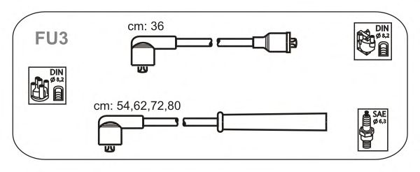 Комплект проводов зажигания FU3