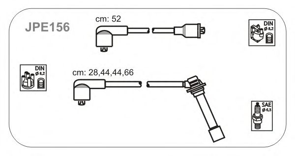 Комплект проводов зажигания JPE156