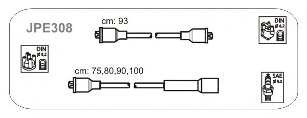 Комплект проводов зажигания JPE308