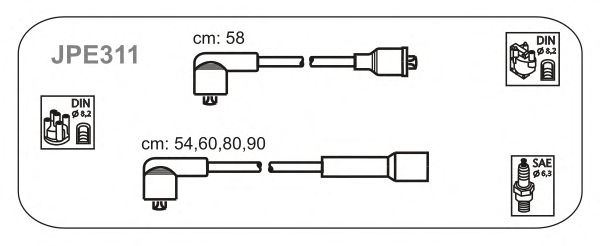 Комплект проводов зажигания JPE311